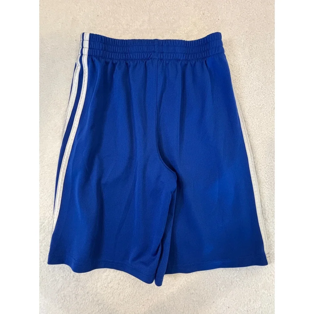 Adidas Boys Royal Blue 3-Stripe Mesh‎ Athletic Shorts Size Medium 10/12